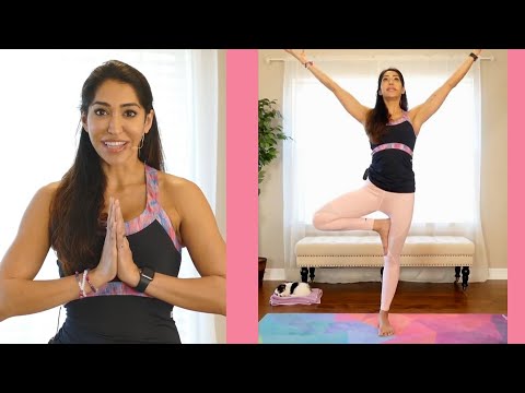 Power Yoga to Improve Balance- On & Off the Mat - Leg & Core Workout, How to do Tree Pose