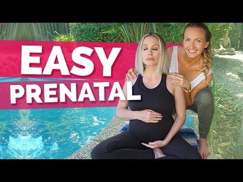 First Time Ever Prenatal Yoga Routine With a Real Yoga Beginner | Easy Pregnancy Yoga