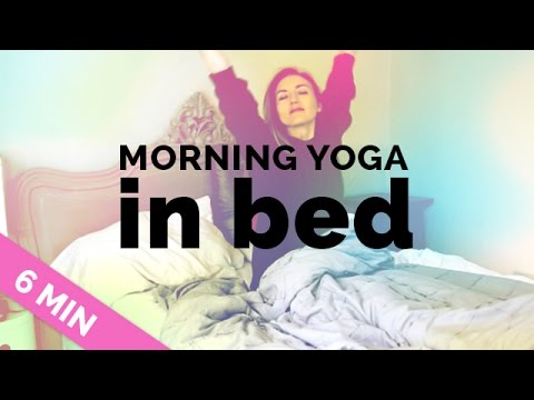 Easy Morning Yoga Stretches in Bed - Wake Up w/ Yoga IN BED Yoga | My Morning Yoga Routine