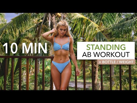 STANDING ABS - not sweaty, slow & strong sixpack workout I Equipment: bottle or 3-8kg weight