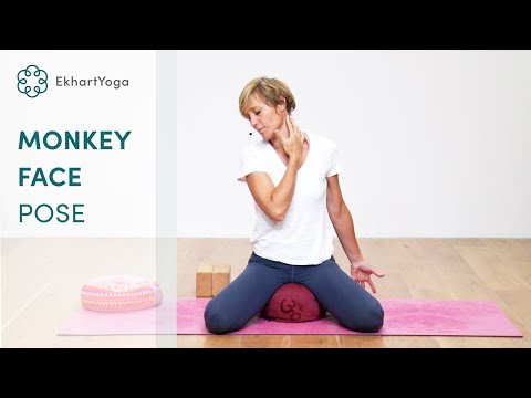 Release jaw and throat tension with Monkey Face pose!