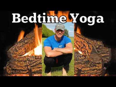 Relaxing Fireside Bedtime Yoga - Full Body Stretch for Beginners - Evening Yoga